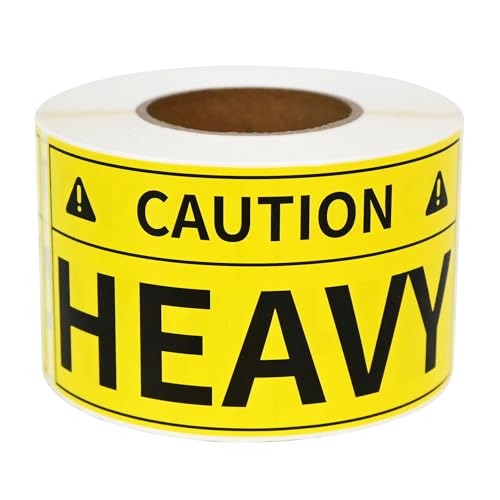 L Liked 300 Caution Heavy Labels 2"x4" Yellow for Shipping