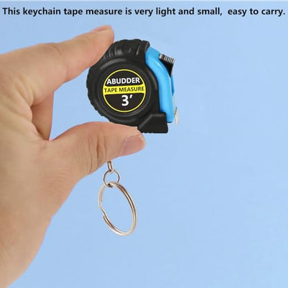 18 Pack Small Tape Measure Keychains - Mini Tape Measures Retractable,Pocket Measurement Tape Bulk Easy Read 3 Feet - color: Blue