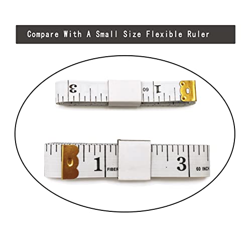 3 Pack Soft Measuring Tape for Body ,Double Scale Fabric Craft Tape Measure Sewing Tailor Cloth Flexible Ruler for Weight Loss 60 inch/150cm,White - size: 3