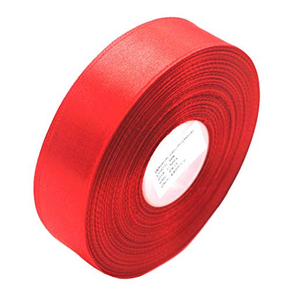 Red Satin Ribbon 1 Inch for Gift Wrapping, 50 Yards in Length - color: Red, size: 1"