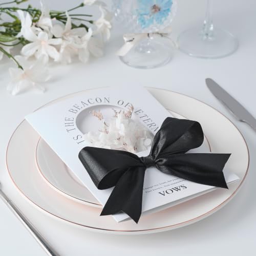 Mauproy Black Satin Ribbon, 1-1/2 Inch, 50 Yards - color: Black