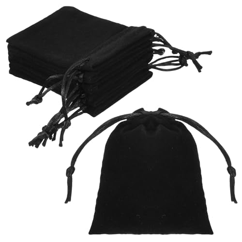 100pcs Black Velvet Drawstring Jewelry Pouches, 4” x 4.8” Small Gift Bags for Wedding Favors, Jewelry Storage, Party Treats & Travel Organizer