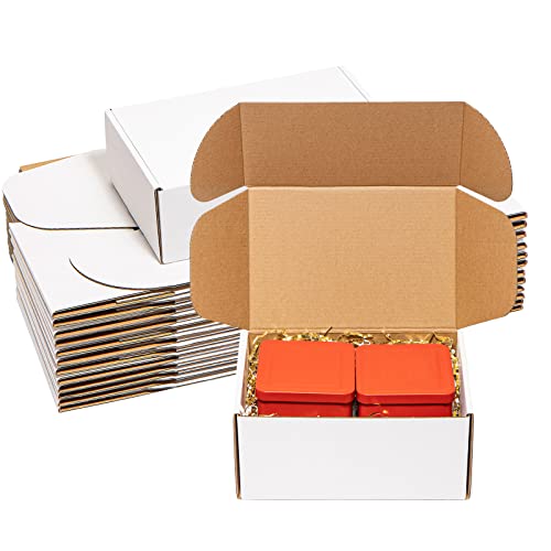 Wowxyz Shipping Boxes 9x6x4 inches 25 Pack White Corrugated Cardboard Mailing Box for Small Business - Literature Mailer Mail Packaging Supplies - size: 9x6x4"