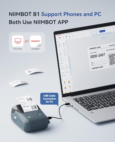 NIIMBOT B1 Label Maker Came with 3 Roll White Labels(Blue) - color: Blue, size: Printer+ 3 Tapes
