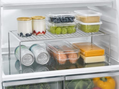 iPEGTOP Large (15.7 x 9.4 Inch) Kitchen Freezer Cabinet Organizer Shelf, Set of 4 Rustproof Metal Wire Shelves Spice Shelf Rack Cupboard Storage for Fridge Pantries Countertops Utensils, Chrome - color: Chrome