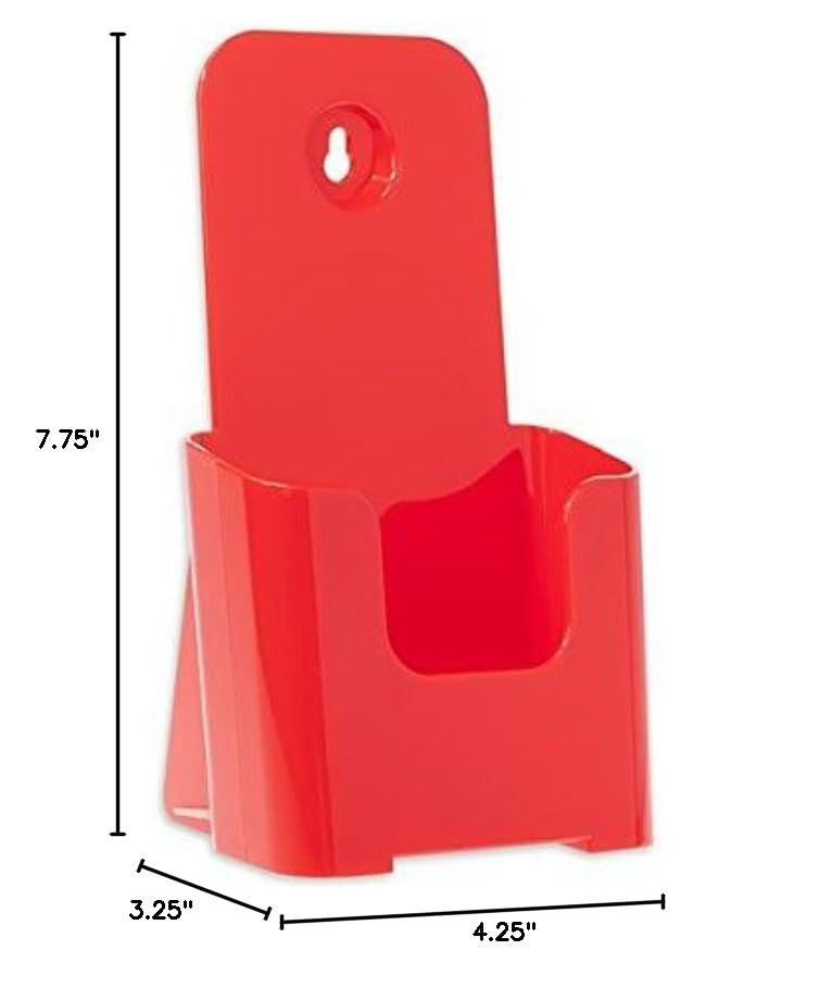Source One Tri Fold Brochure Holder 4X9 (6 Pack, Red) - color: Red, size: 6 Pack