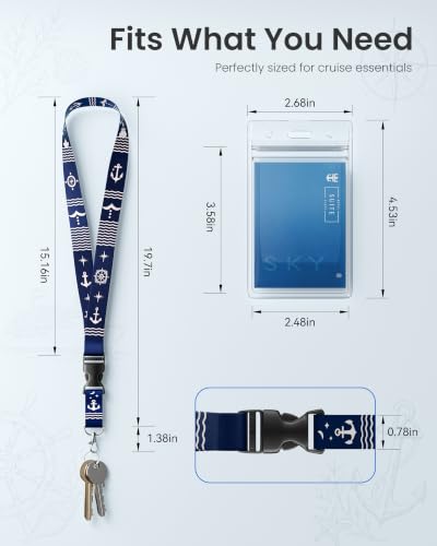 Avorast 5 Pack Cruise Lanyards for Ship Cards, Cruise Essentials - color: Navy Blue