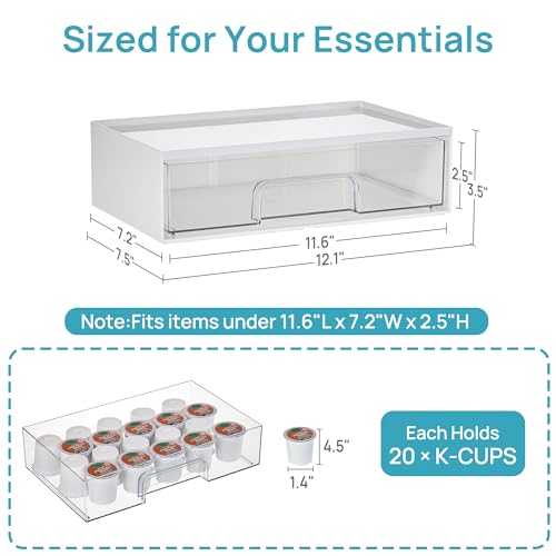 Vtopmart White Stackable Storage Drawers, 2 Pack Wide Organizers - style: Wide-2pack-White