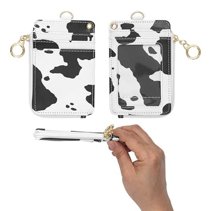 MONDO DESIGNS 2-in-1 ID Badge Holder Lanyard Wallet - Cow - color: Cow