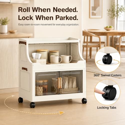 2 Tier Stackable Storage Bins with Lids & Wheels - color: Clear, size: 2 Tier