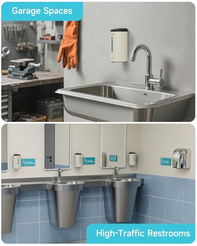AIKE Automatic Liquid Soap Dispenser,25oz Capacity for Bathroom,Mattewhite - color: Off White