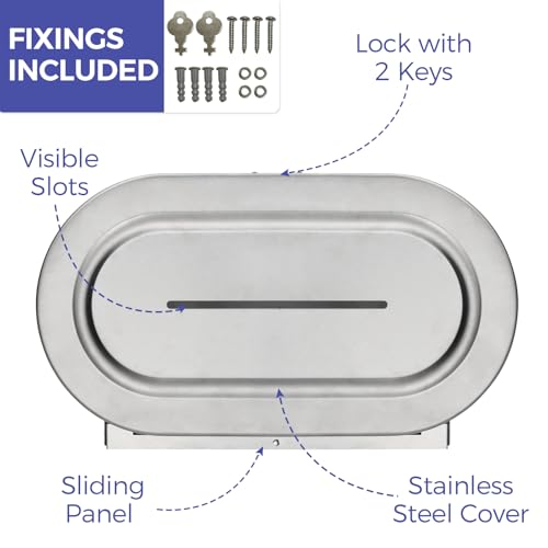 Stardrix Stainless Steel Twin Jumbo Toilet Paper Dispenser Wall Mount, 9" Commercial Double Roll Holder, Industrial Tissue Dispenser with Key Lock, Satin Finish - color: Satin Finish