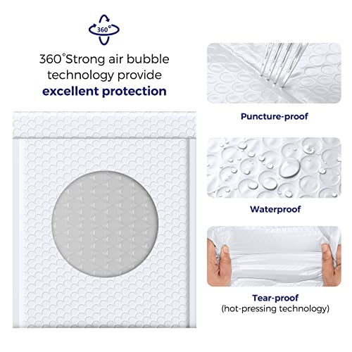 Fuxury White Bubble Mailers 8.5x12" Padded Envelopes 100 Pack Bulk - color: White, size: 8.5x12" 100PC