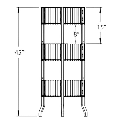 Azar Displays 300703 3 Tiered Round Wire Dump Bins (Black)