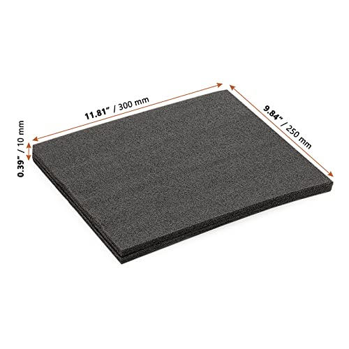 LEXININ 15 Pack 12 x 10 x 2/5 Inch Foam Pads, Polyethylene Cushioning Sheets for Moving, Packing, Crafting, Black