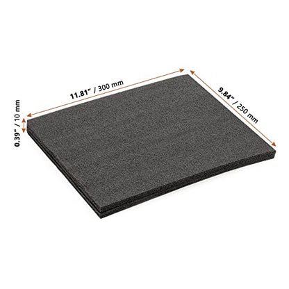 LEXININ 15 Pack 12 x 10 x 2/5 Inch Foam Pads, Polyethylene Cushioning Sheets for Moving, Packing, Crafting, Black