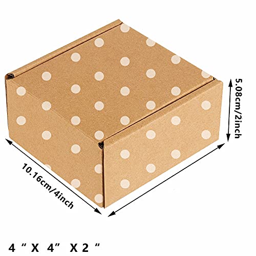 25 Pack Small Shipping Boxes - Corrugated Cardboard Mailers, Gift & Craft Packing, Jewelry Shipping (4" x 4" x 2") - size: 4" x 4" x 2"