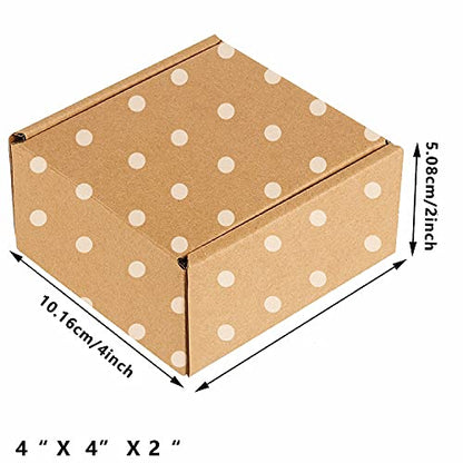 25 Pack Small Shipping Boxes - Corrugated Cardboard Mailers, Gift & Craft Packing, Jewelry Shipping (4" x 4" x 2") - size: 4" x 4" x 2"