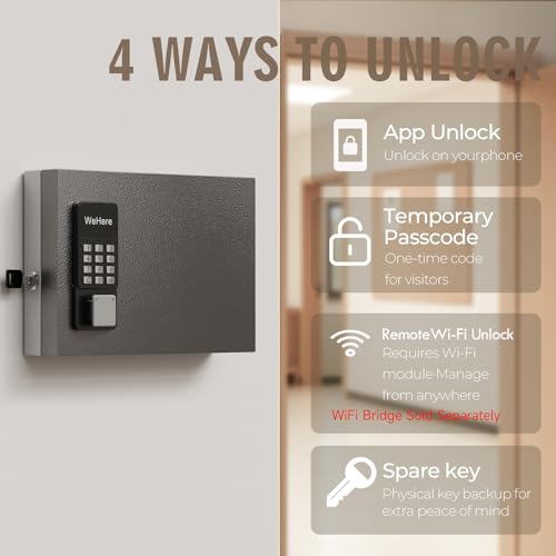 16 Key Lock Box Smart Key Organier Cabinet with Keypad & App for Office - size: 2.3inx11.3inx8.3in