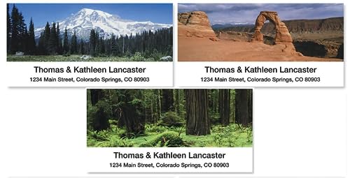 Nature's Splendor Personalized Return Address Labels- Set of 144, Large Self-Adhesive, Flat-Sheet Labels, By Colorful Images - style: Nature's Splendor