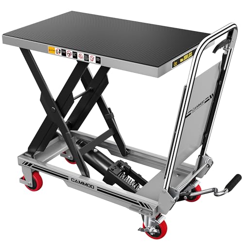 CAMMOO Hydraulic Lift Table Cart, 500 lb Foldable Scissor Lift, Gray - size: 500lbs Gray