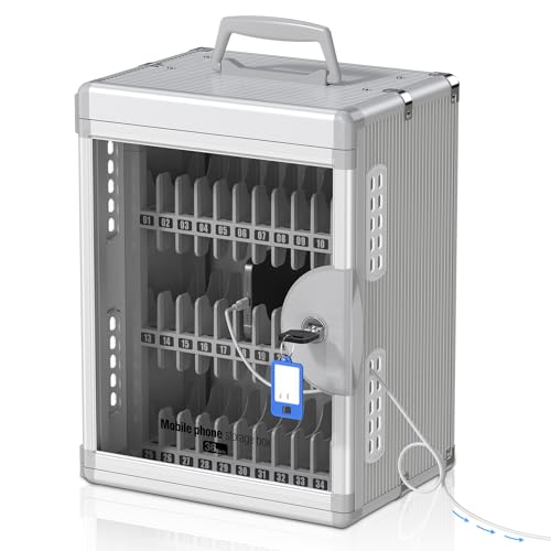 Glosen 36 Slots Cell Phone Locker with Key for Classroom, Phone Storage Box - size: 36slots