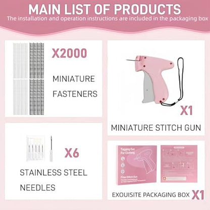 Stitch Gun for Clothes, Pink-White - color: PINK-WHITE