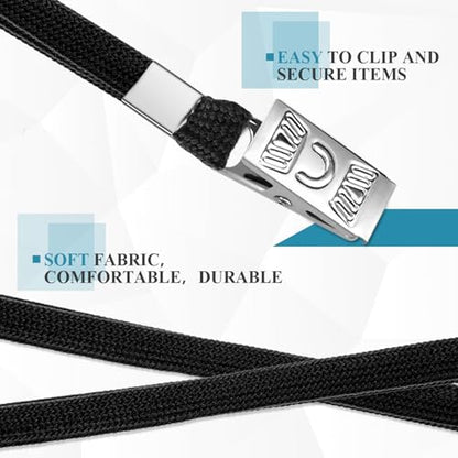60 Pack Horizontal Badge Holders 4×3 Inches and 60 Pack Black Lanyards