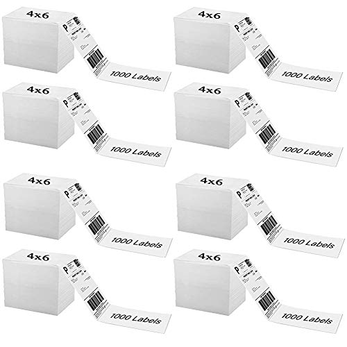 OausTect 4x6 Shipping Label 8000 Fanfold Labels for Rollo, Zebra Direct Thermal Printer, with Perforations - 8 Stack (8 Stack/8000 Labels) - size: 8000 Labels