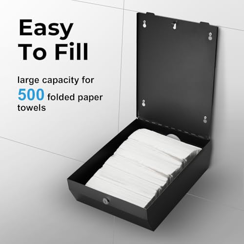Paper Towel Holder Dispenser Wall Mount,Stainless Steel - color: Black-5821b1