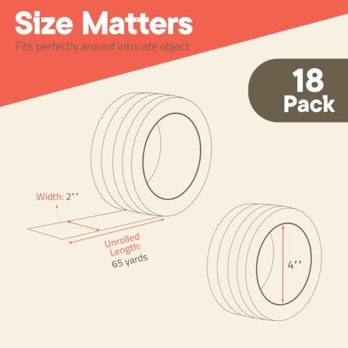 18 Rolls Clear Packing Tape 2 Inch Wide – Strong Adhesion & Durable 1.7 Mil Thickness Clear Packing Tape for Moving, Shipping & Storage – Smooth Unwinding Packaging Tape Refill, 60 Yards Per Roll - size: 18 Pack