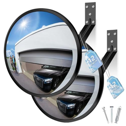 2 Pcs 12 Inch Acrylic Convex Mirror - size: 2PCS 12IN