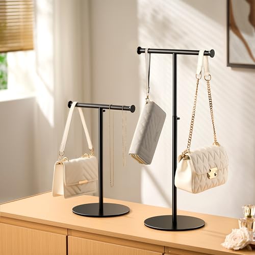 niffgaff 2 Pack 15"-24" T Bar Purse Display Stand Tabletop - color: Black