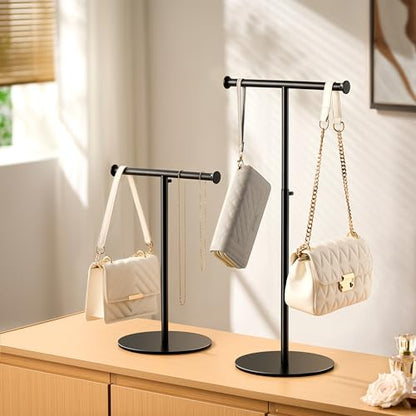 niffgaff 2 Pack 15"-24" T Bar Purse Display Stand Tabletop - color: Black