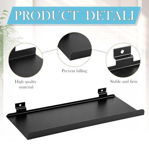 DoubleFill 6 Pcs Slatwall Shelves Metal Slat Wall Shelf, Black, 14 x 6 Inch - color: Black, size: 14 x 6 Inch