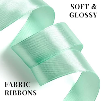 Mint Green Satin Ribbon 1 Inch x 100 Yards - color: Mint Green