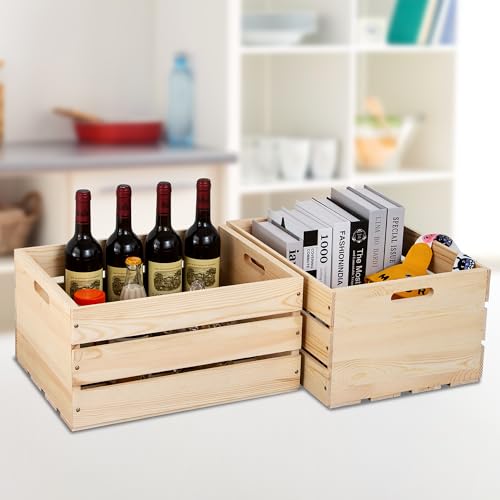 Extra Large Pine Wood Crates ，Unfinished Wooden Storage Crates For Display