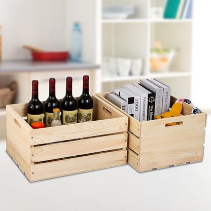 Extra Large Pine Wood Crates ，Unfinished Wooden Storage Crates For Display