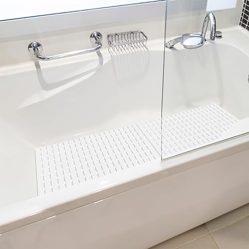BEMISO Shower Mat Non Slip Bathtub Mat 27.5 x 15.7 Inch Bath Mat for Tub - color: White, size: 27.5 x 15.7 inches