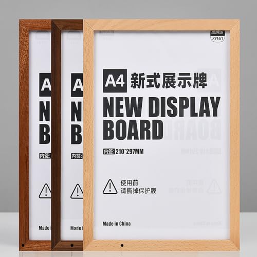 Wall Mount Acrylic Sign Holder (Sapele Wood A5 148×210mm/5.83×8.27inches) - color: Sapele Wood A5 148×210mm/5.83×8.27inches
