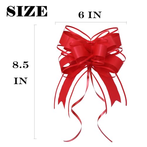 WEWILUCK Red Pull Bows for Gift Wrapping, 15 Pack Waterproof Gift Bow, 6 In - color: Matte-Red, size: 6 Inch - 15 Pack