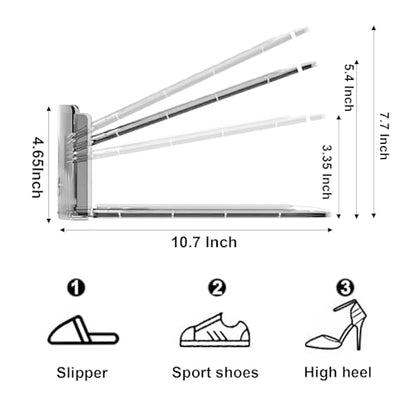 CiBiZi Shoe Slot Organizers Shoe Stacker Closet Space Saver - color: Gray, size: 20 Pack