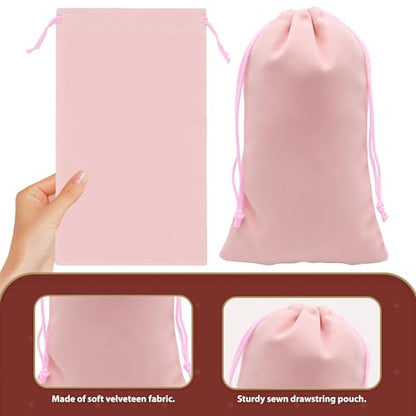 Mandala Crafts 8x17 Dusty Rose Velvet Drawstring Bags for Shoe Dusting Bags - color: Dusty Rose 8X17 Inches, size: 1 Count (Pack of 10)