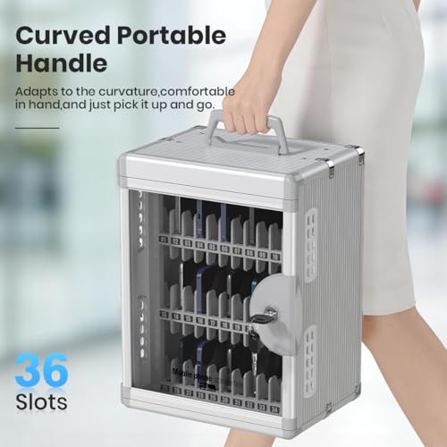 Glosen 36 Slots Cell Phone Locker with Key for Classroom, Phone Storage Box - size: 36slots