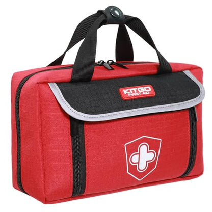 First Aid Kit - Waterproof Compact Small Emergency Medical Trauma Kit for Home, Travel, Camping, Hiking, Vehicle, Workplace Gift for Doctors, Parents, Travelers, Climbers (218 Piece Red) - size: 218 PCS