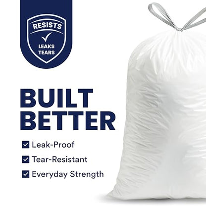 Plasticplace 4 - 6 Gallon White Drawstring Bags, 100% Prime Material, 17x20, 0.7 Mil, 200/Case - color: White, size: 200 Count (Pack of 1)