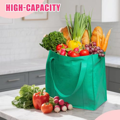 12 Pack Heavy Duty Reusable Grocery Bags - Large Shopping Totes Reinforced Handles, Holds 40 lbs, Foldable and Washable (Grey) - color: Grey