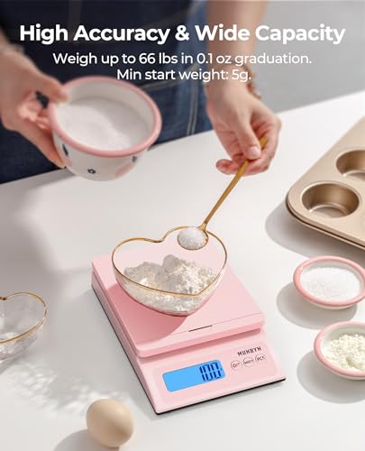 MUNBYN Shipping Scale, 66lb/0.1oz Accurate Digital Postal Scale Pink - color: Pink