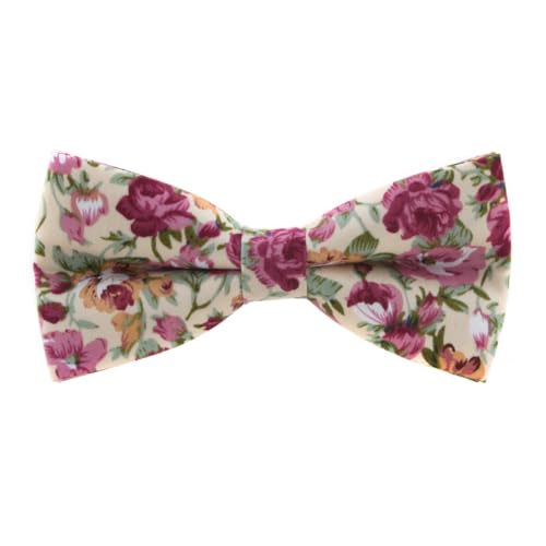LEVAO Men's Cotton Floral Printing Bow Tie - color: Cb0129