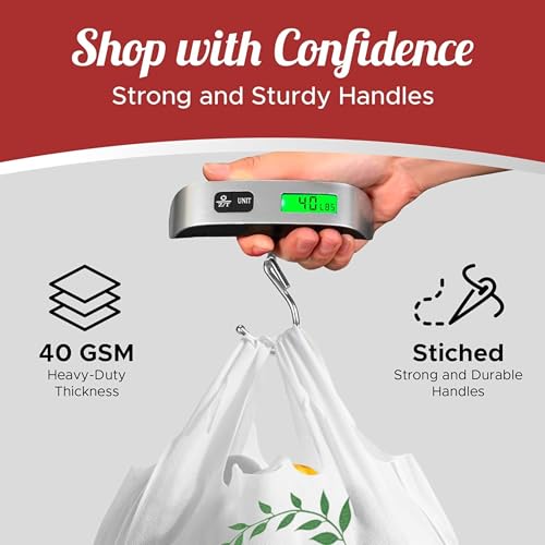 Simply Cool 200 Pack Reusable Thank You Grocery Bags T-Shirt Tote Bags Bulk - color: White - Thank You